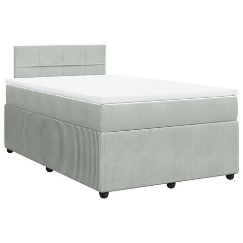 Kontinentalseng med madras 120x190 cm velour lysegrå
