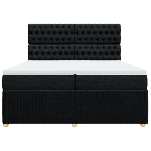 Kontinentalseng med madras 200x200 cm stof sort