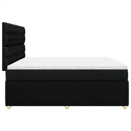 Kontinentalseng med madras 200x200 cm stof sort