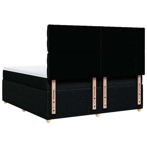 Kontinentalseng med madras 200x200 cm stof sort