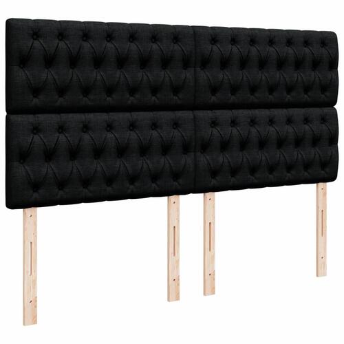 Kontinentalseng med madras 200x200 cm stof sort