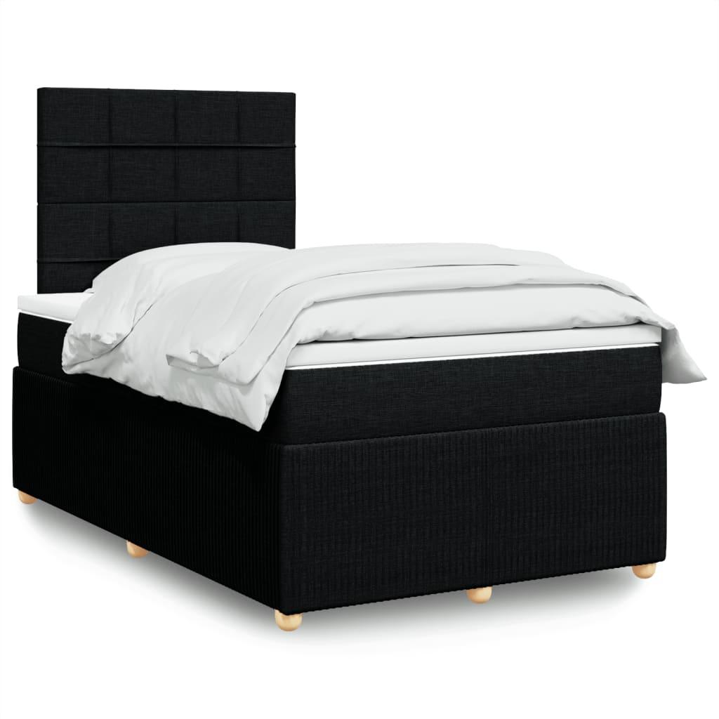 Kontinentalseng med madras 120x190 cm stof sort billede
