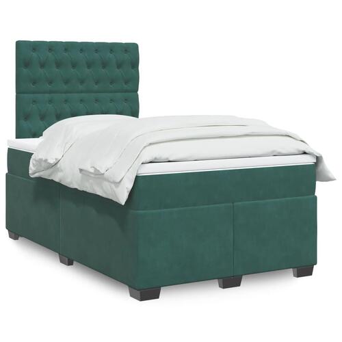 Kontinentalseng med madras 120x190 cm velour mørkegrøn