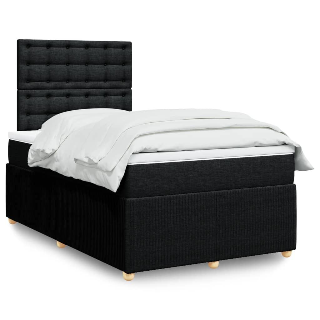 Kontinentalseng med madras 120×190 cm - stof, sort billede