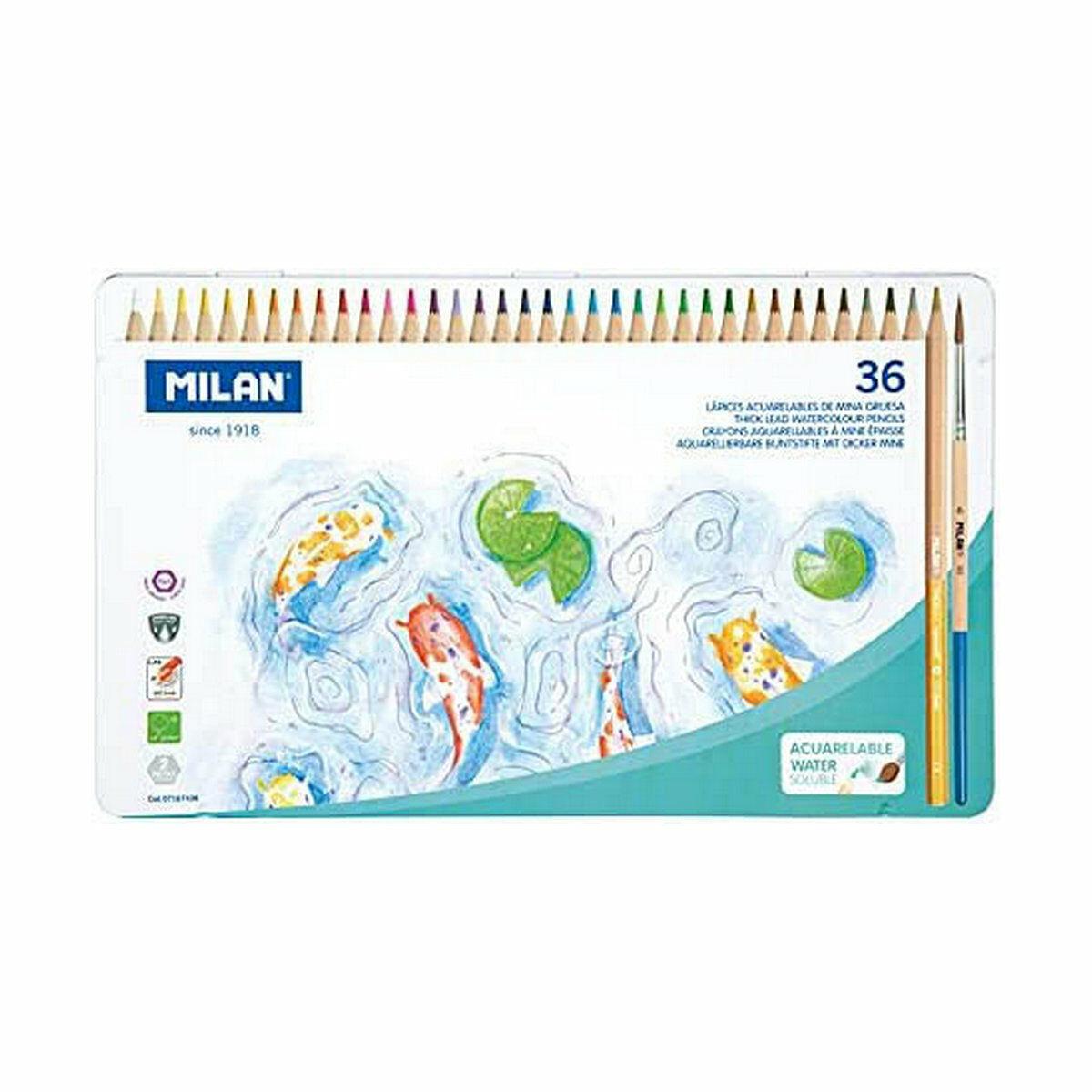 Milan Acuarelable akvarelblyanter - 36 farver