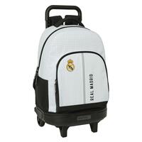 Skolerygsæk med Hjul Real Madrid C.F. 24/25 Hvid Grå 33 x 45 x 22 cm