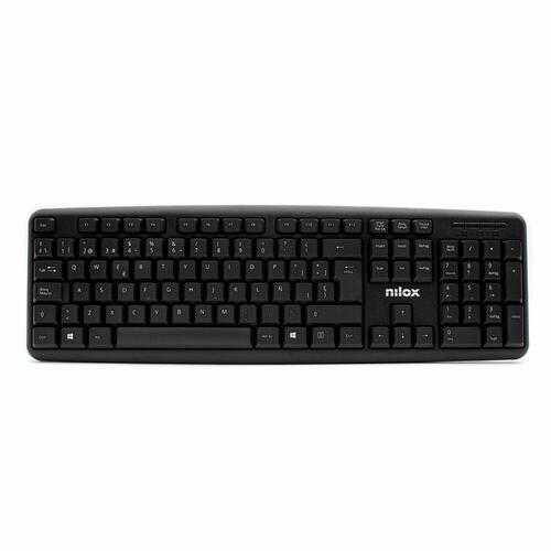 Tastatur Nilox NXKBE000002 Sort Spansk qwerty QWERTY