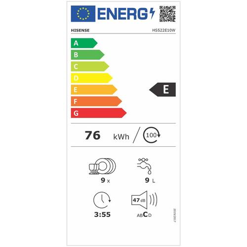 Opvaskemaskine Hisense HS522E10W 45 cm