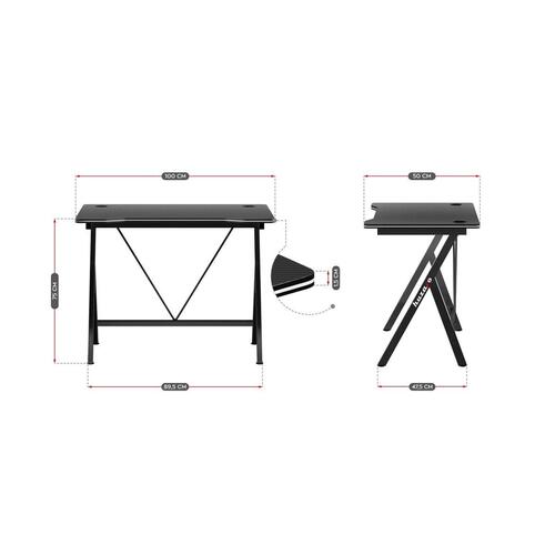 Skrivebord Gaming Huzaro HZ-Hero 1.4 Black Sort