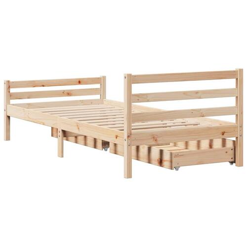 Sengeramme uden madras 90x200 cm massivt fyrretræ