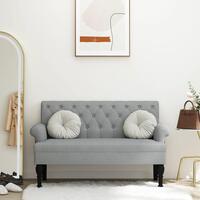 Bænk med ryglæn 120x62x75,5 cm stof lysegrå
