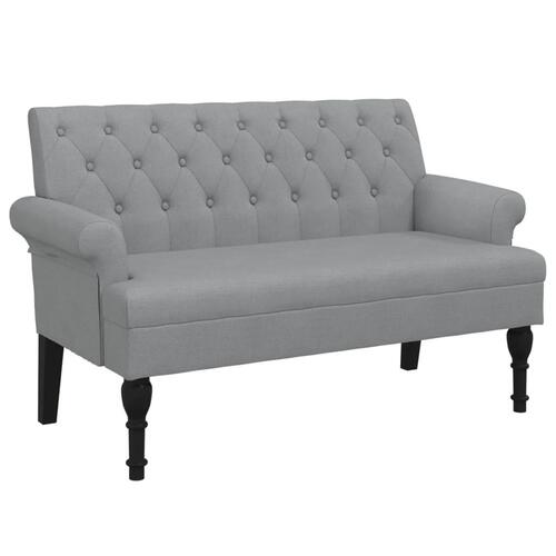 Bænk med ryglæn 120x62x75,5 cm stof lysegrå