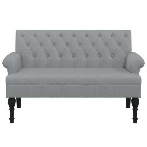 Bænk med ryglæn 120x62x75,5 cm stof lysegrå