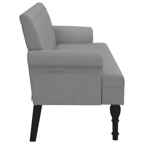 Bænk med ryglæn 120x62x75,5 cm stof lysegrå