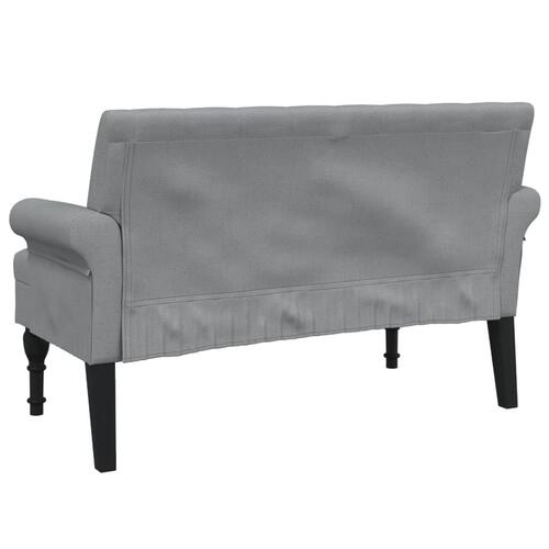 Bænk med ryglæn 120x62x75,5 cm stof lysegrå