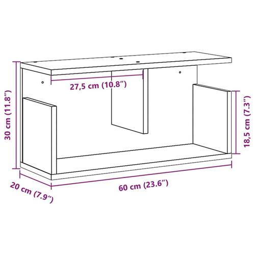 Vægskab 60x20x30 cm konstrueret træ kunsteg
