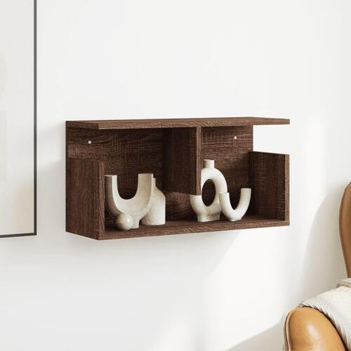 Vægskab 60x20x30 cm konstrueret træ brun egetræsfarve