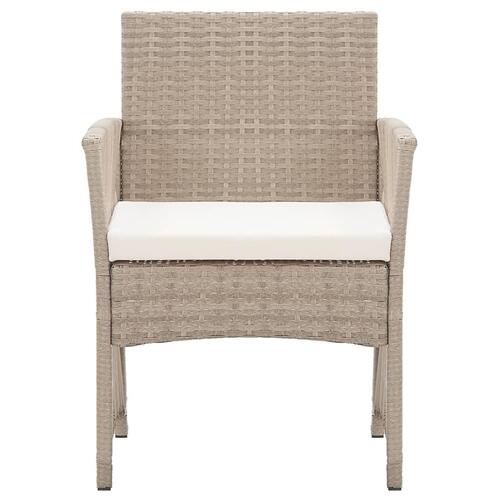 Havestole med hynder 2 stk. polyrattan beige