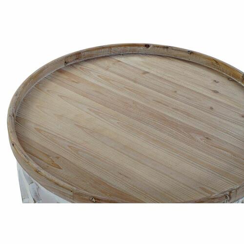 Sofabord Hvid Lys brun Gran Træ MDF 81 x 81 x 43,5 cm