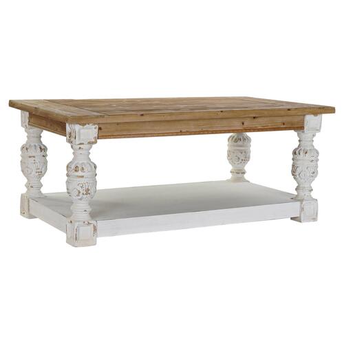 Sofabord Gran Aluminium Hvid Lys brun 120 x 70 x 50 cm Træ MDF