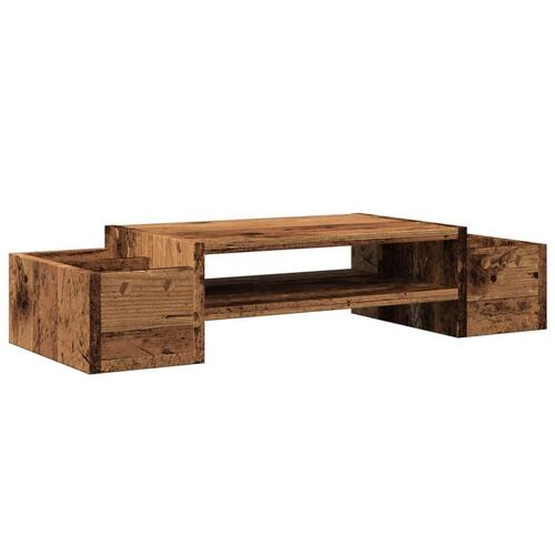 Skærmholder med opbevaring 70x27x15 cm konstrueret træ