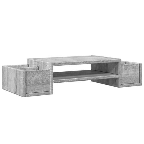 Skærmholder med opbevaring 70x27x15 cm konstrueret træ