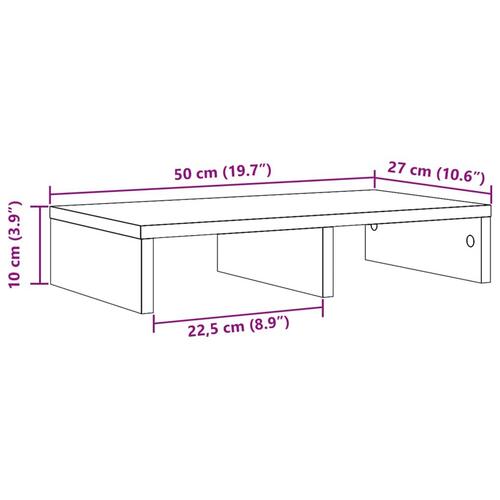 Skærmstander 50x27x10 cm konstrueret træ brun egetræsfarve