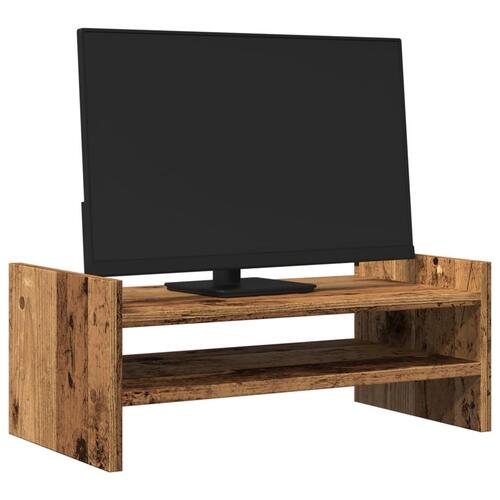 Skærmholder 50x27x20 cm konstrueret træ gammelt træ