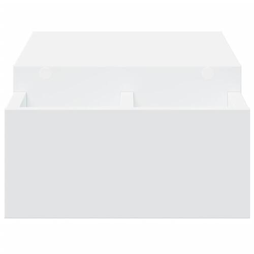 Skærmholder med opbevaring 70x27x15 cm konstrueret træ hvid