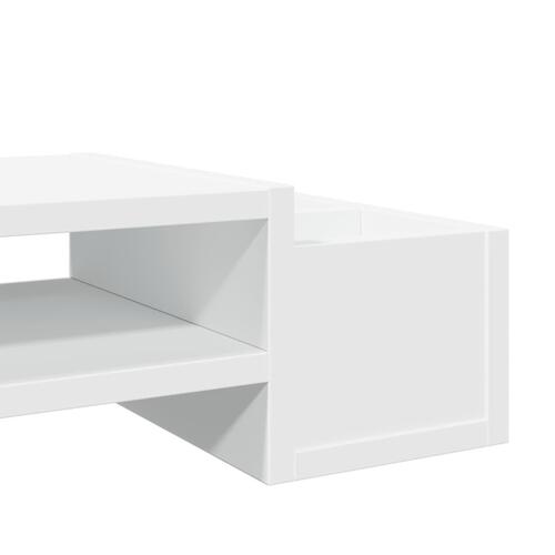 Skærmholder med opbevaring 70x27x15 cm konstrueret træ hvid