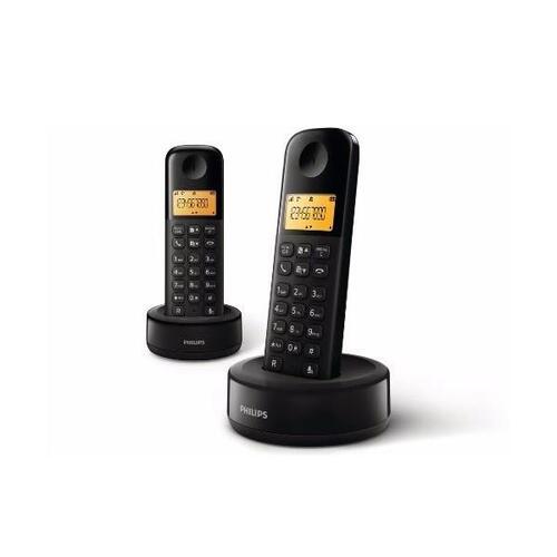 Trådløs telefon Philips D1602B/01 1,6" 300 mAh GAP (2 stk) Sort (OUTLET B)
