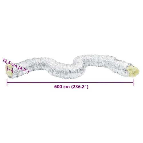 Ventilationsslange 6 m Ø12,5 cm isoleret aluminium