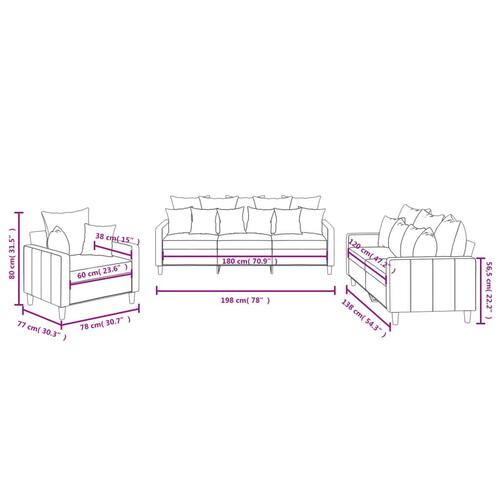 3 personers sofa med hynder velour blå