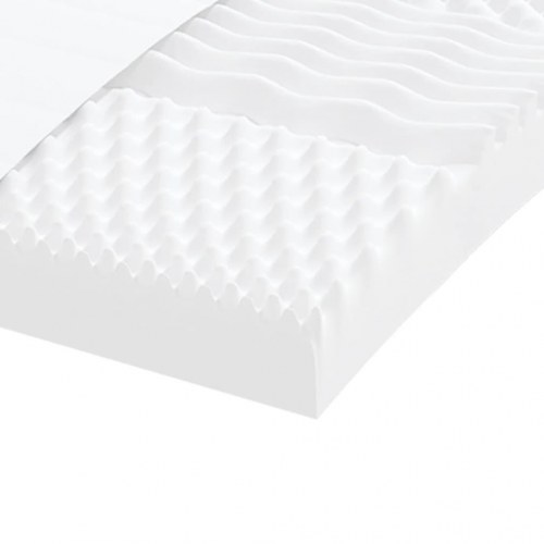 Skummadras 200×220 cm - 7 zoner, 20 ILD, hvid