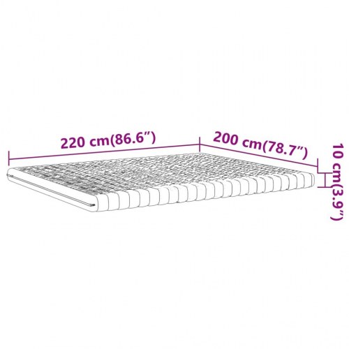 Skummadras 200×220 cm - 7 zoner, 20 ILD, hvid