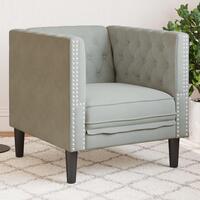 Chesterfield-sofastol fløjl lysegrå