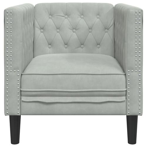 Chesterfield-sofastol fløjl lysegrå