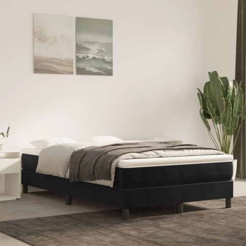 Springmadras med pocketfjedre - medium 120×220×20 cm, fløjl sort