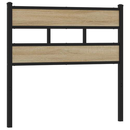 Sengegavl 75 cm jern og konstrueret træ sonoma-eg