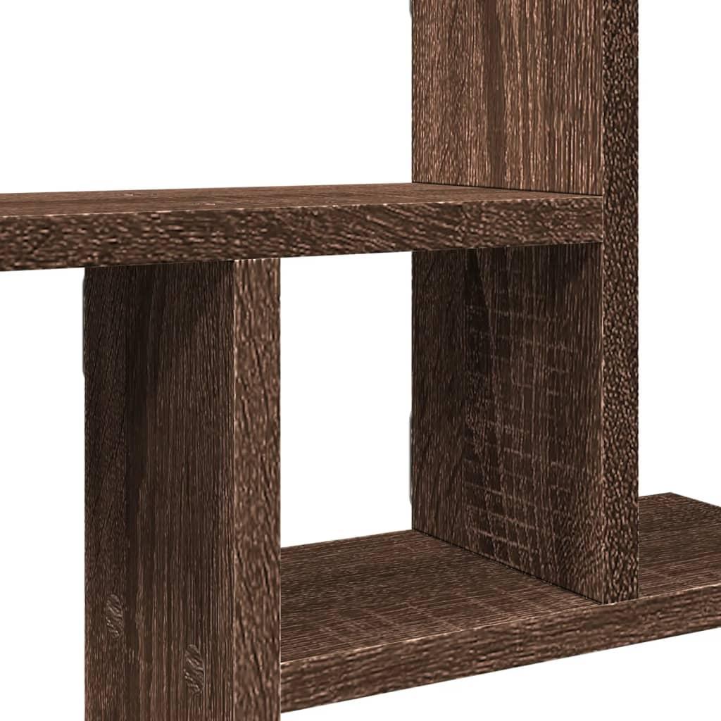 Væghylder 2 stk. 38x12x38 cm konstrueret træ brun egetræsfarve