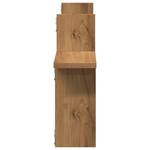 Væghylder 2 stk. 38x12x38 cm konstrueret træ egetræsfarve