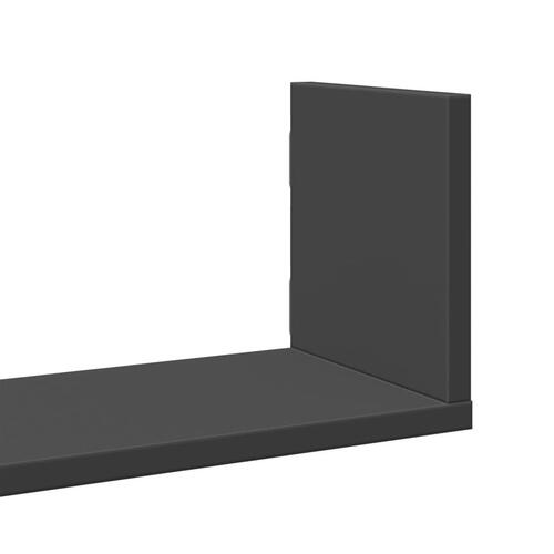 Væghylder 3 stk. 80x18x18 cm spånplader sort