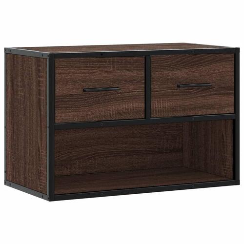Tv-bord 60x31x39,5 cm konstrueret træ og metal brunt eg