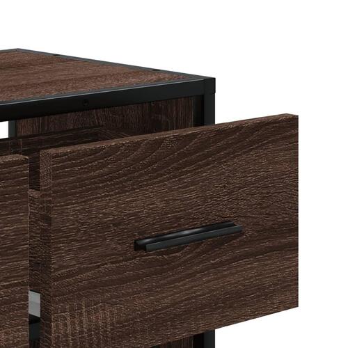 Tv-bord 60x31x39,5 cm konstrueret træ og metal brunt eg