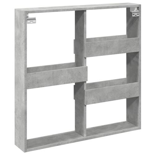 Vægskab 80x15x80 cm konstrueret træ betongrå