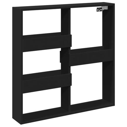 Vægskab 80x15x80 cm konstrueret træ sort
