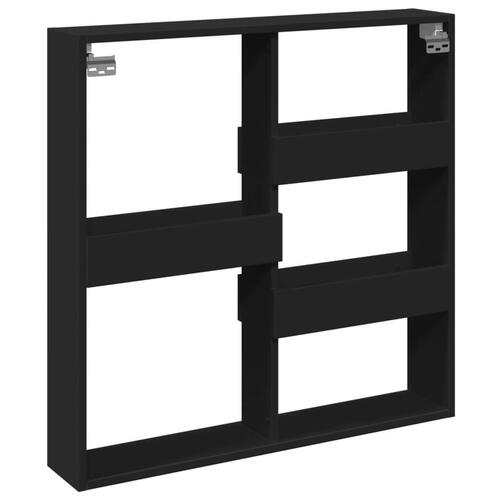 Vægskab 80x15x80 cm konstrueret træ sort