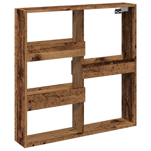 Vægskab 80x15x80 cm konstrueret træ gammelt træ-look