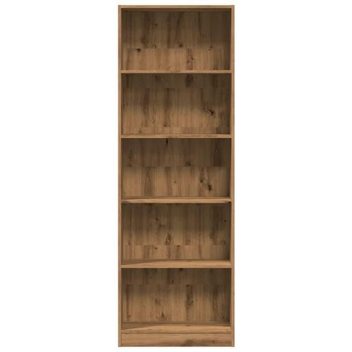 Bogreol 60x24x176 cm konstrueret træ egetræsfarve