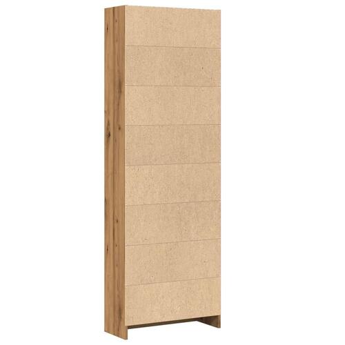 Bogreol 60x24x176 cm konstrueret træ egetræsfarve